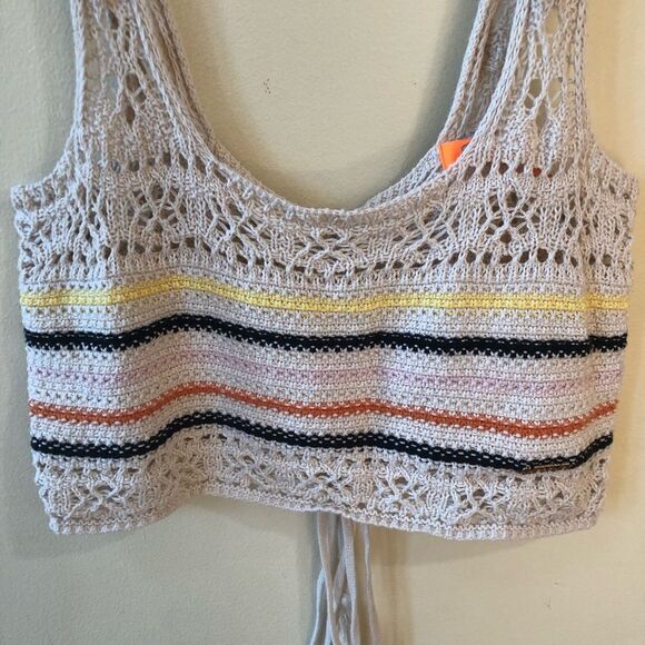 Superdry Lace-up Crochet Cropped Vest Top - Picture 5 of 8